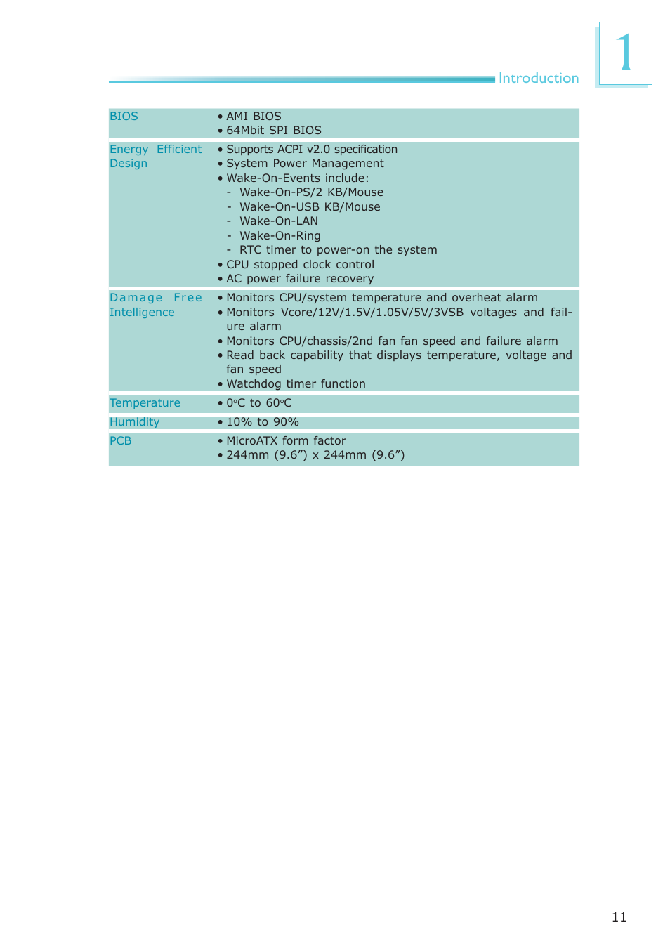 DFI CP337-NRM User Manual | Page 11 / 174