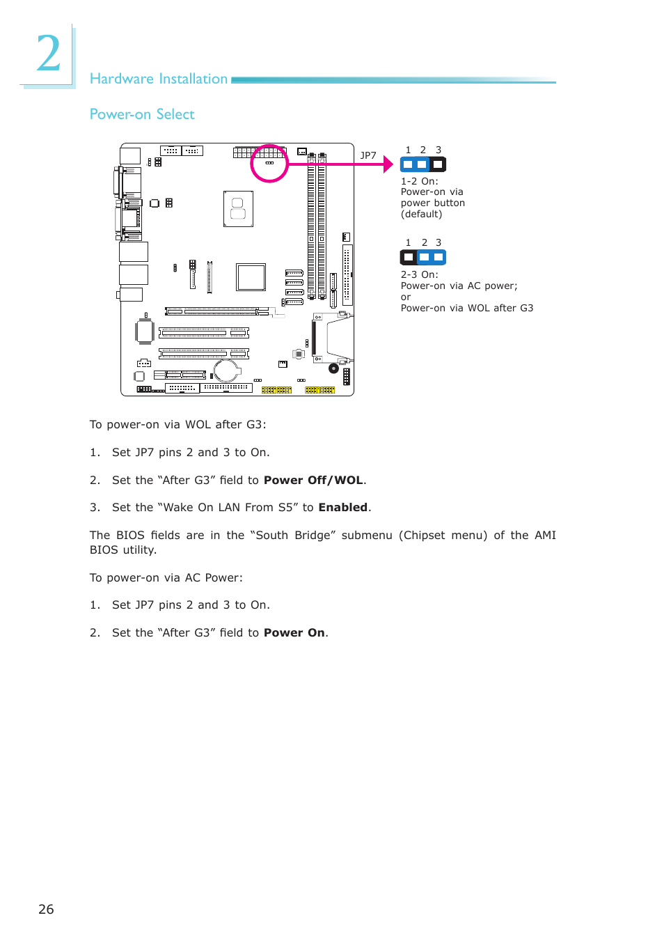 Hardware installation, Power-on select | DFI CP337-NRM User Manual | Page 26 / 174