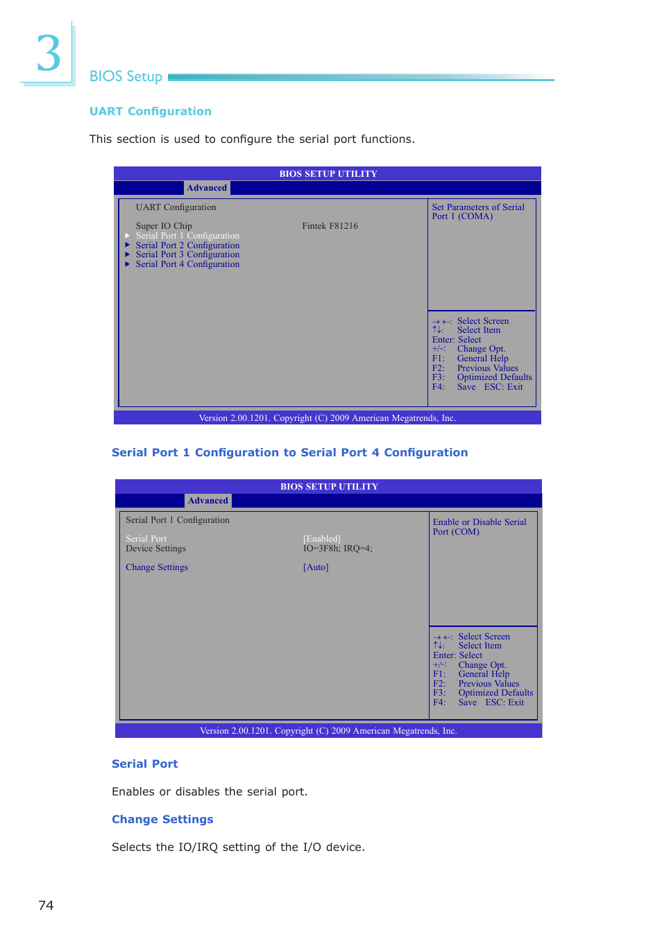 Bios setup | DFI CP337-NRM User Manual | Page 74 / 174