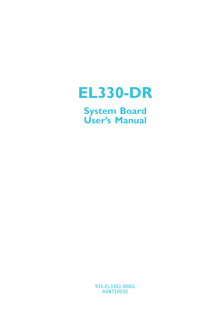 DFI EL330-DR User Manual | 142 pages