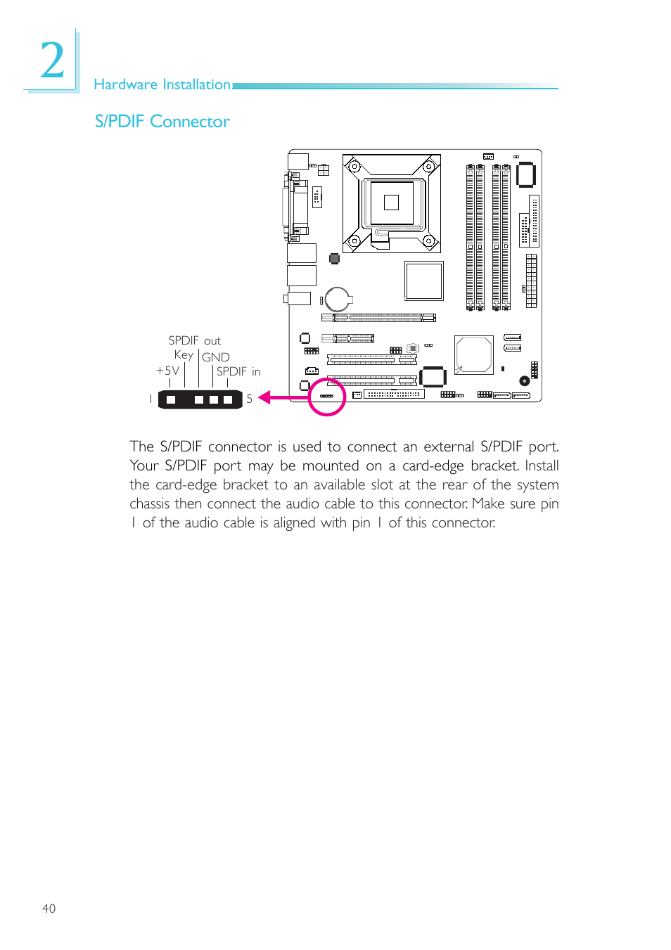 S/pdif connector | DFI EL330-DR User Manual | Page 40 / 142