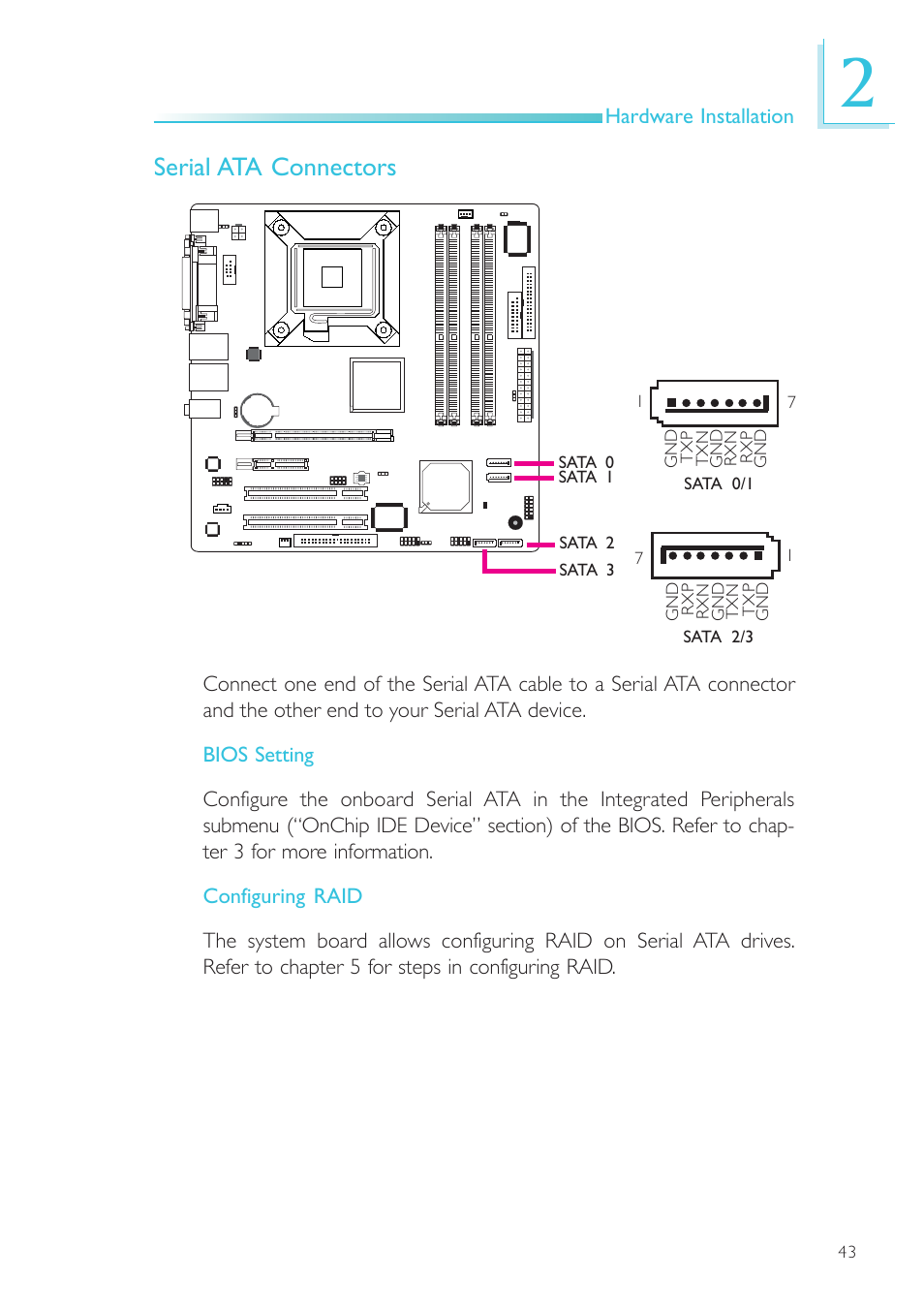 Serial ata connectors | DFI EL330-DR User Manual | Page 43 / 142