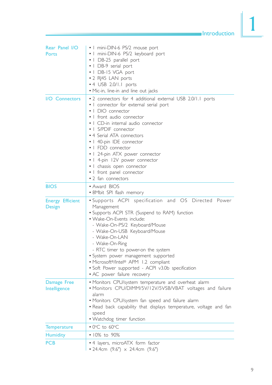 Introduction | DFI EL330-DR User Manual | Page 9 / 142