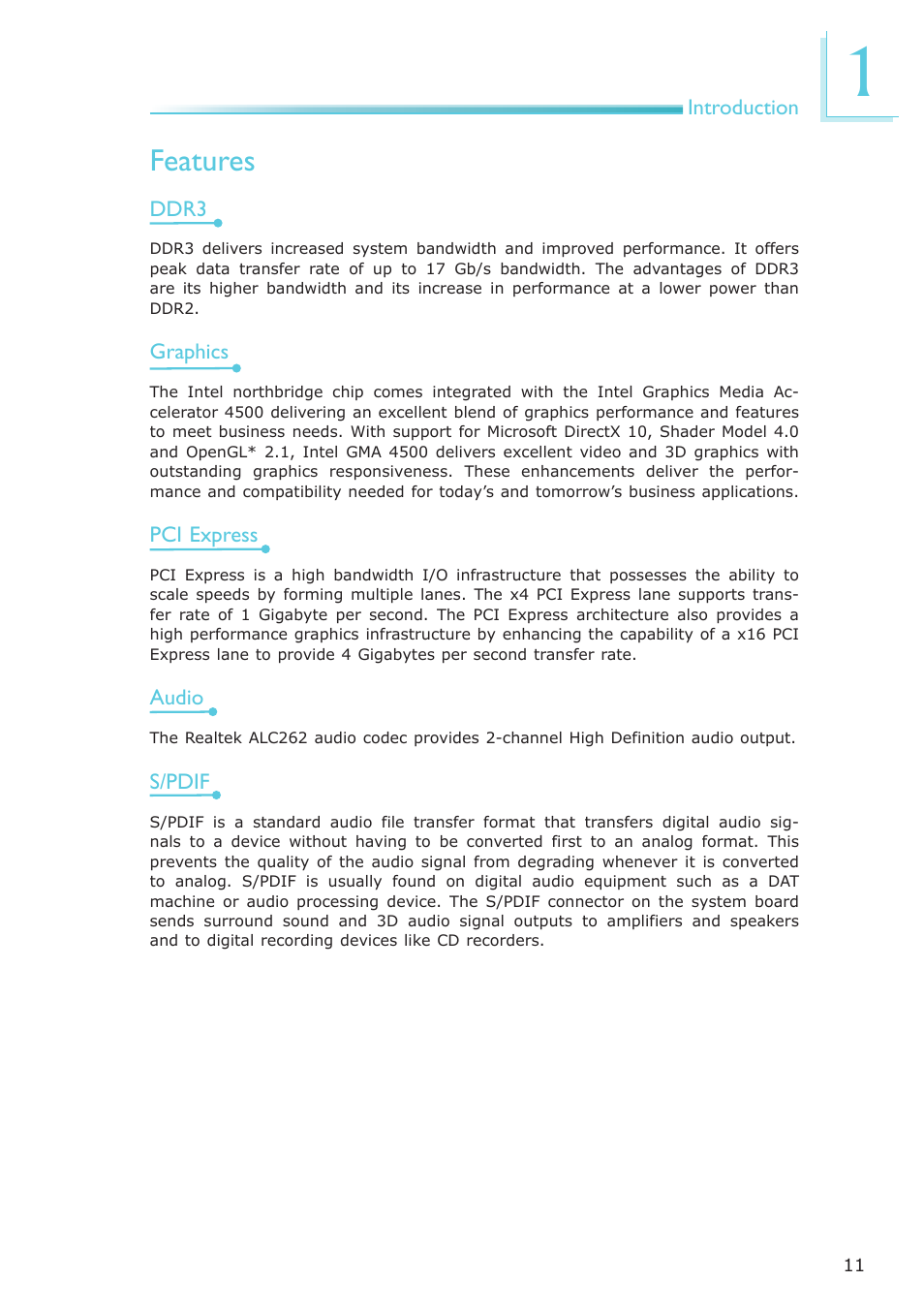 Features | DFI EL331-RM User Manual | Page 11 / 192