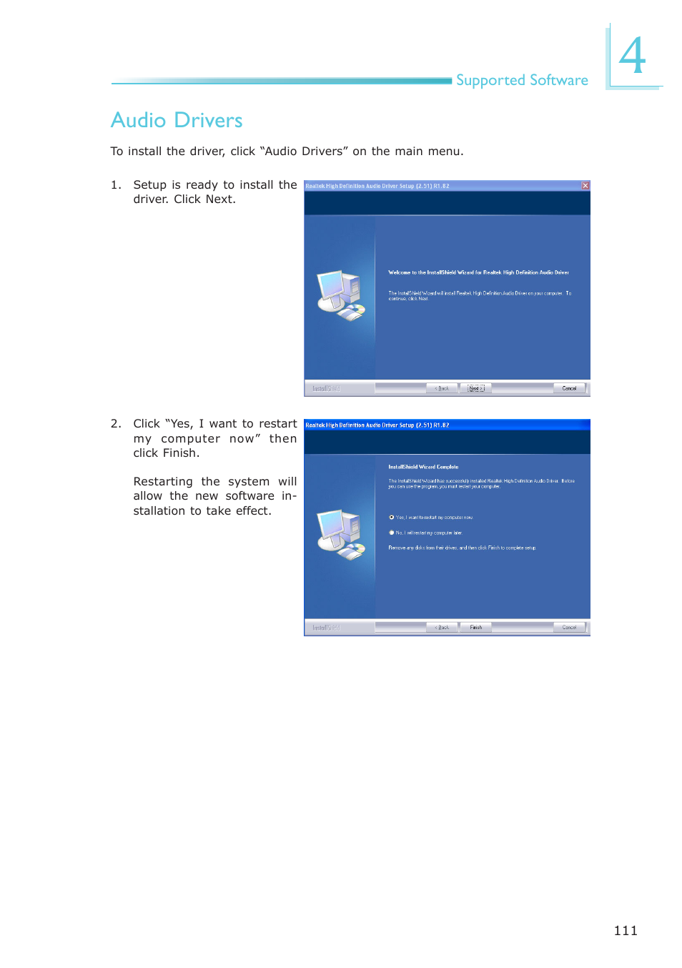 Audio drivers | DFI EL331-RM User Manual | Page 111 / 192