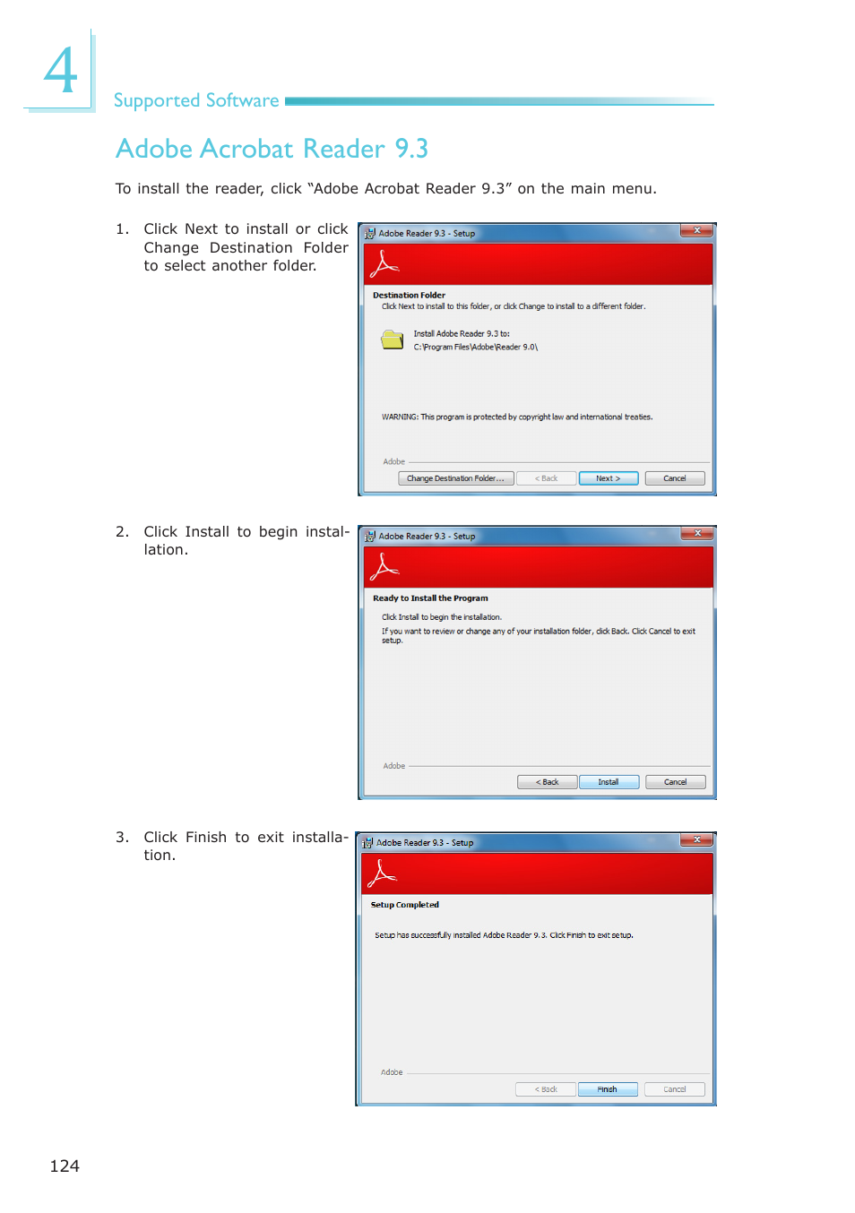 Adobe acrobat reader 9.3 | DFI EL331-RM User Manual | Page 124 / 192
