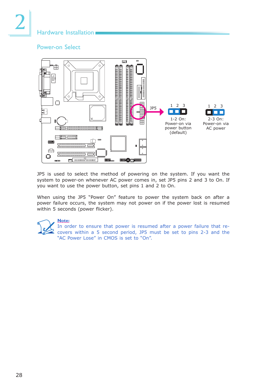 Hardware installation, Power-on select | DFI EL331-RM User Manual | Page 28 / 192