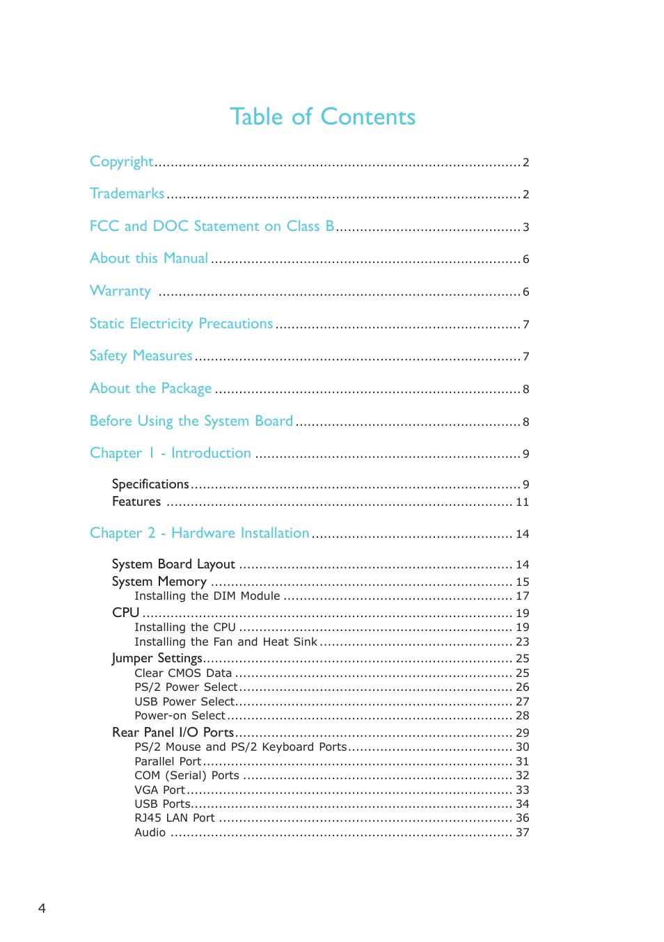 DFI EL331-RM User Manual | Page 4 / 192