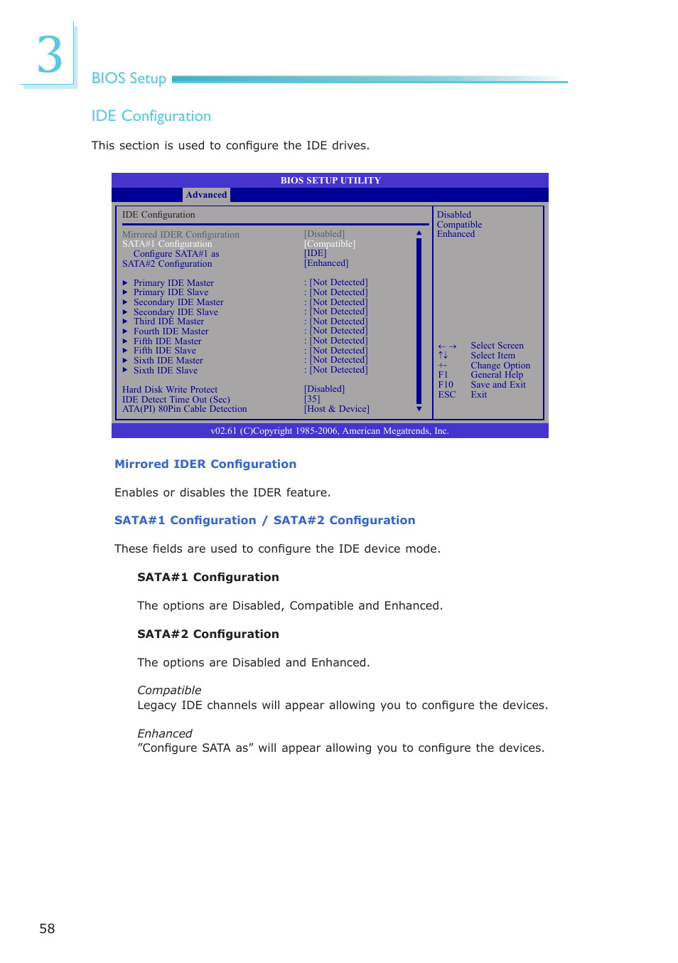 Bios setup ide configuration | DFI EL331-RM User Manual | Page 58 / 192