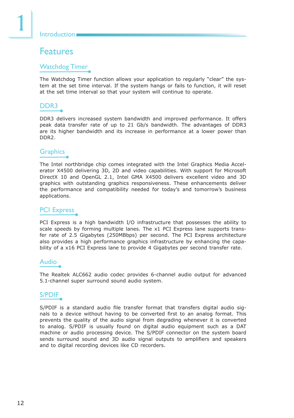 Features | DFI EL339-B User Manual | Page 12 / 109