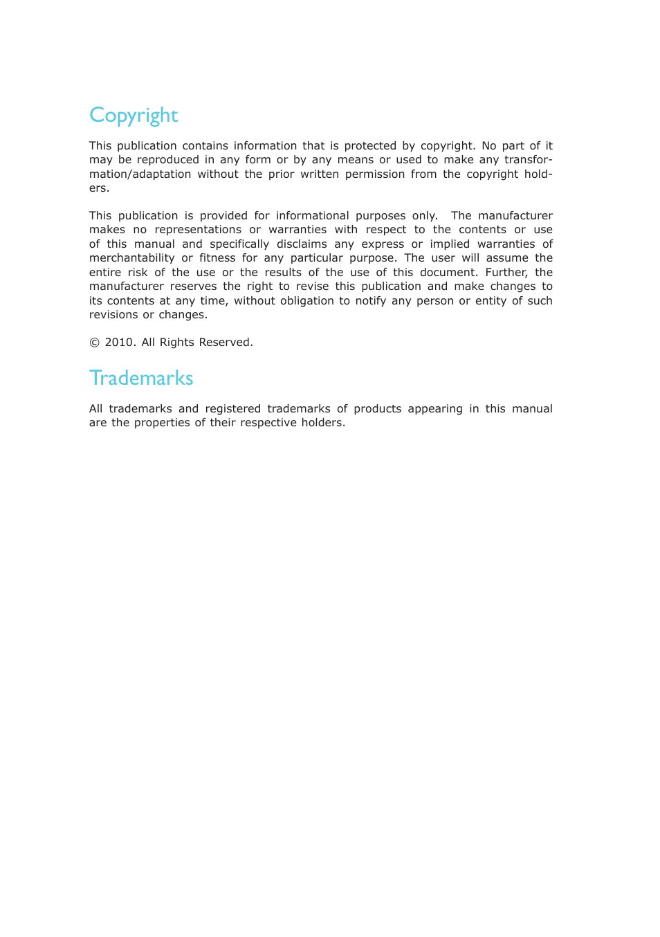 Copyright, Trademarks | DFI EL339-B User Manual | Page 2 / 109