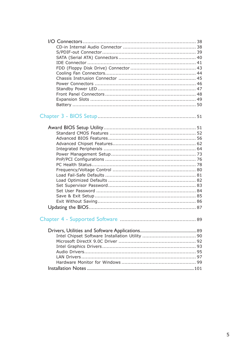 DFI EL339-B User Manual | Page 5 / 109