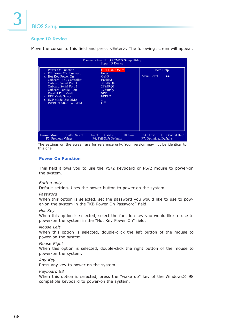 Bios setup | DFI EL339-B User Manual | Page 68 / 109