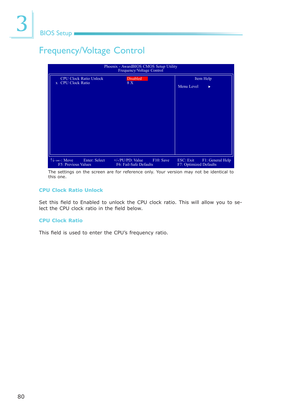 Frequency/voltage control, Bios setup | DFI EL339-B User Manual | Page 80 / 109