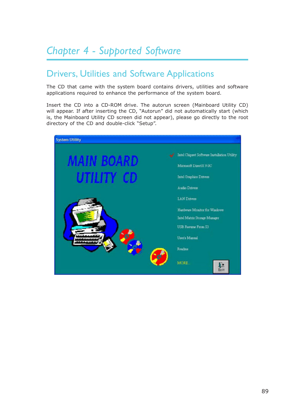 Chapter 4 - supported software, Drivers, utilities and software applications | DFI EL339-B User Manual | Page 89 / 109