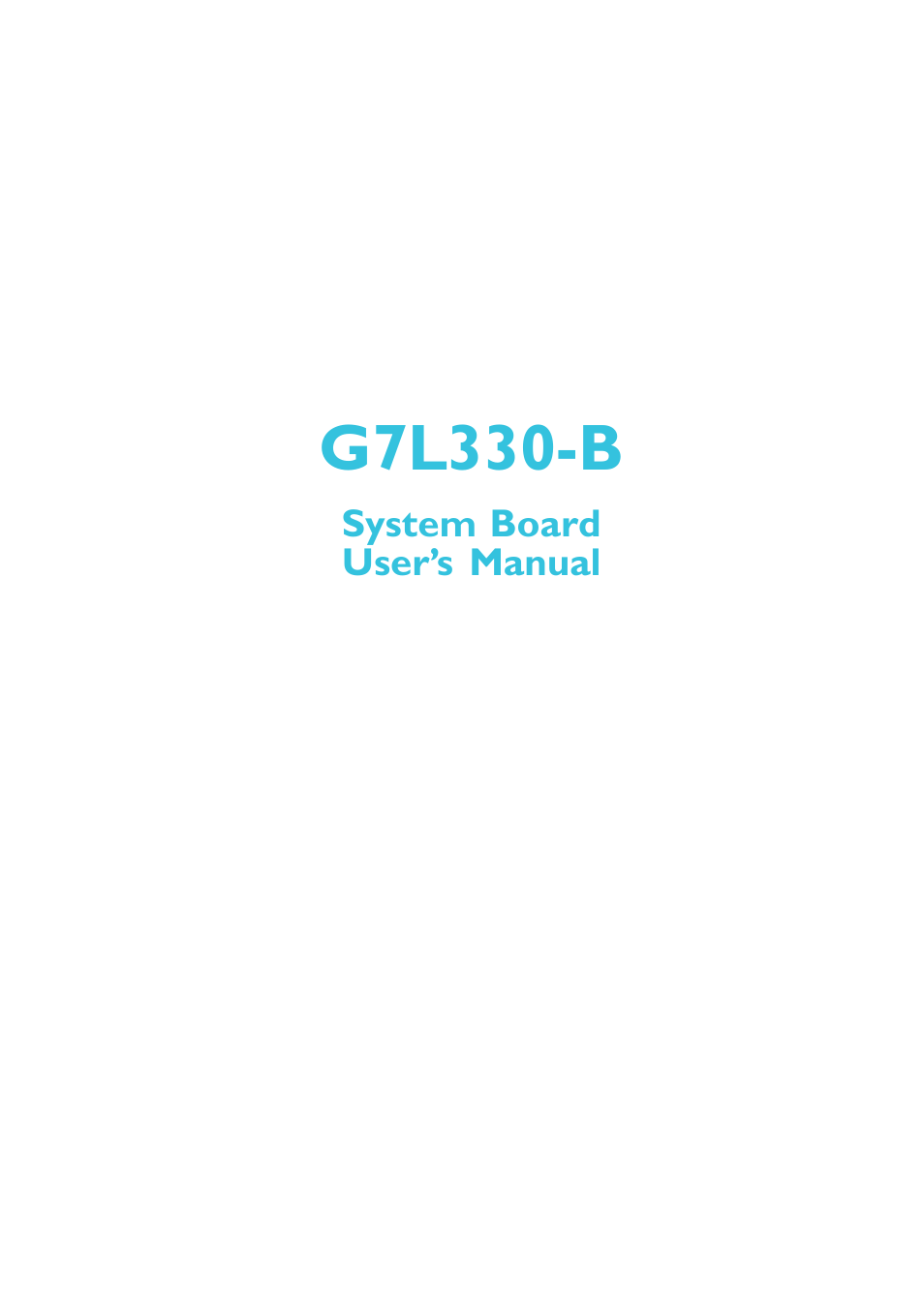 DFI G7L330-B User Manual | 133 pages