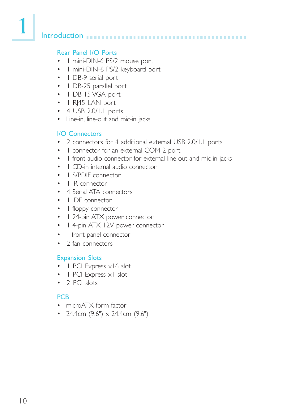 DFI G7L330-B User Manual | Page 10 / 133