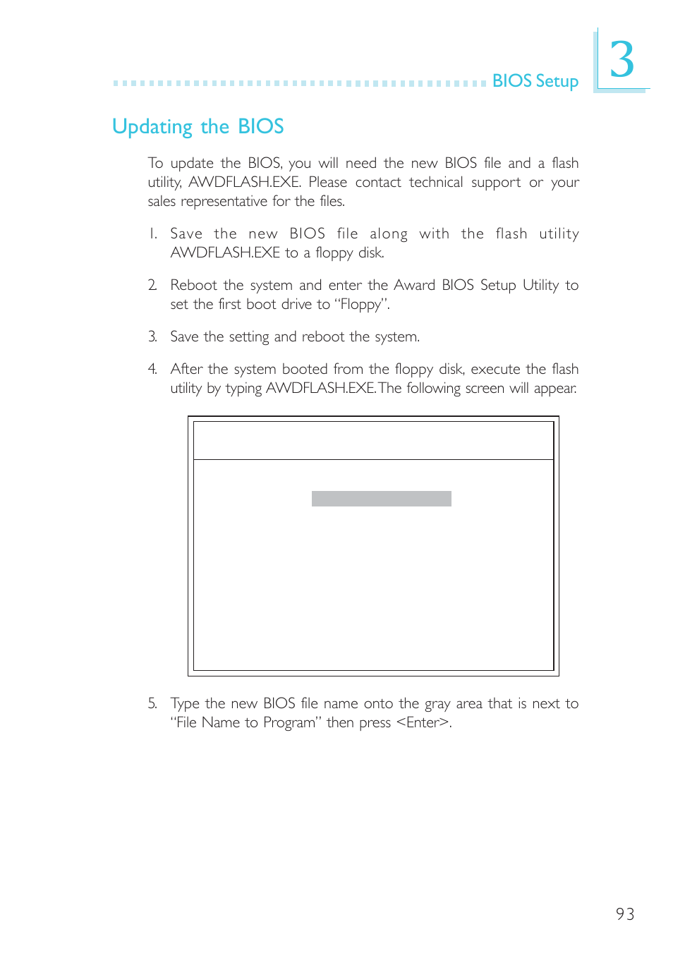 Updating the bios | DFI G7L330-B User Manual | Page 93 / 133