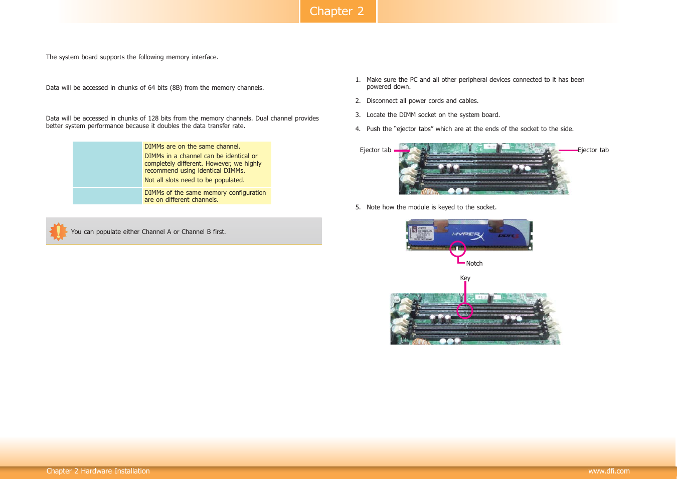 Installing the dim module, Chapter 2 | DFI SB332-C User Manual | Page 10 / 68