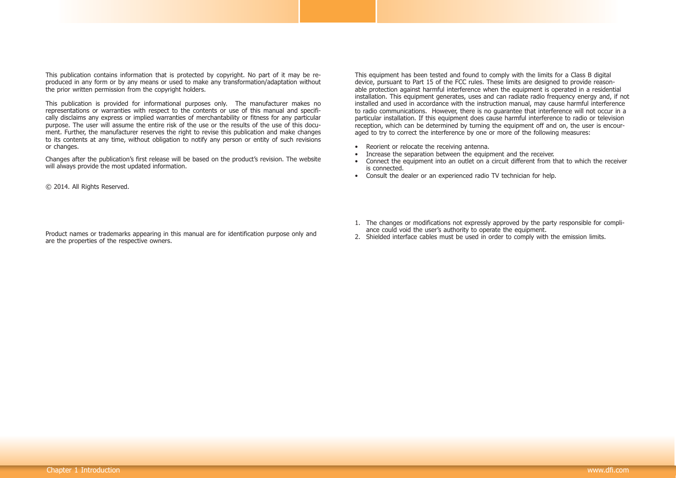 Copyright, Trademarks, Fcc and doc statement on class b | Notice | DFI SB332-C User Manual | Page 2 / 68