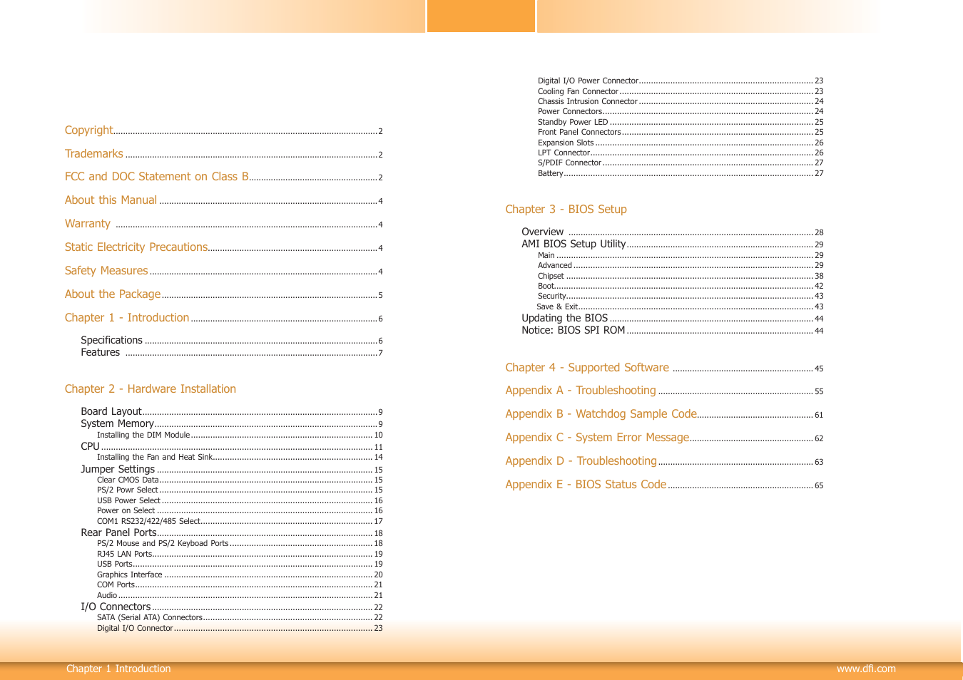 DFI SB332-C User Manual | Page 3 / 68