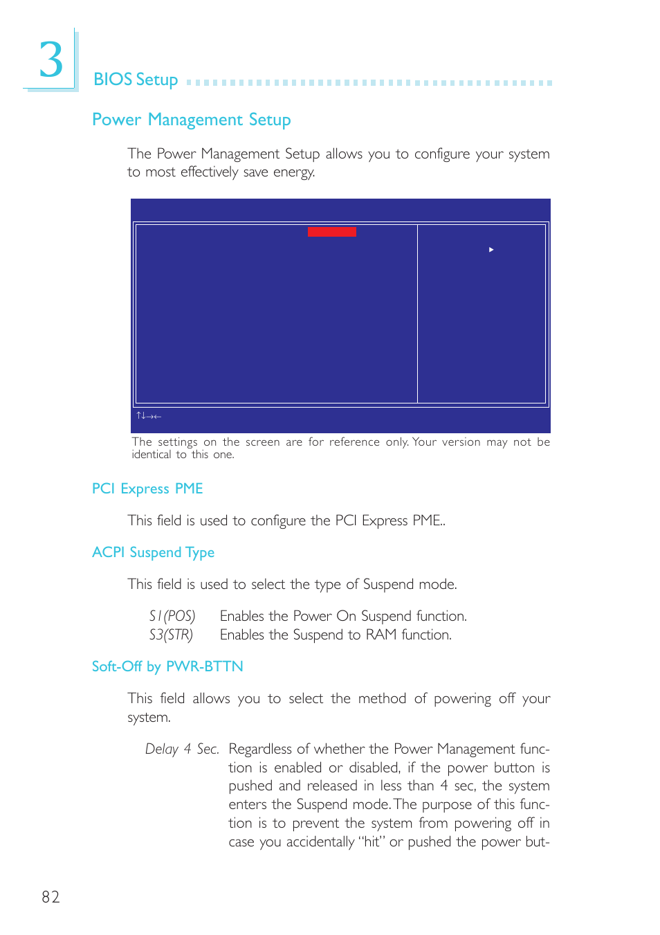 Bios setup power management setup | DFI SR330-N User Manual | Page 82 / 155