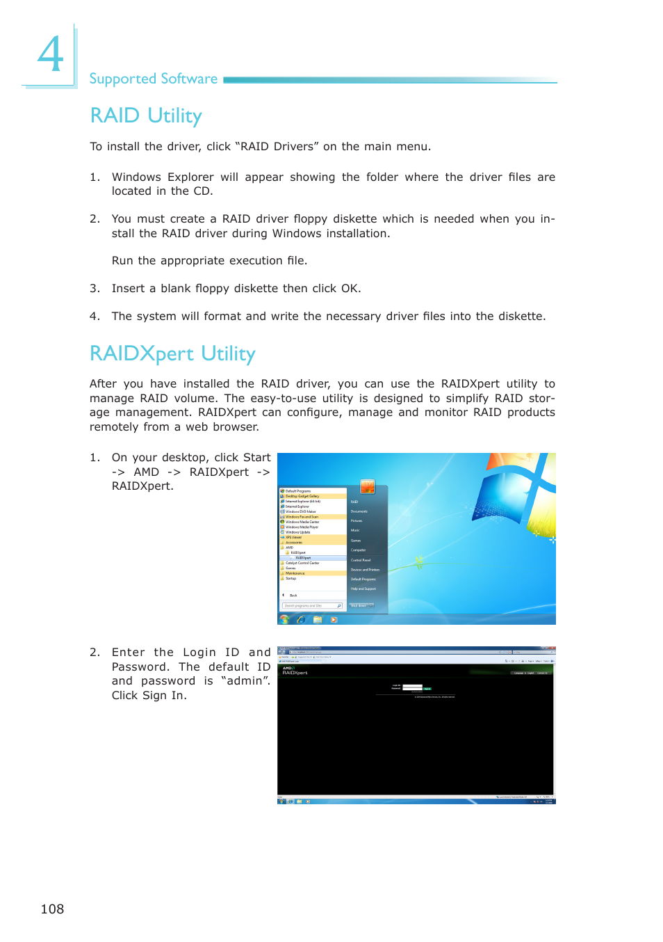 Raid utility, Raidxpert utility | DFI AM636-B User Manual | Page 108 / 133