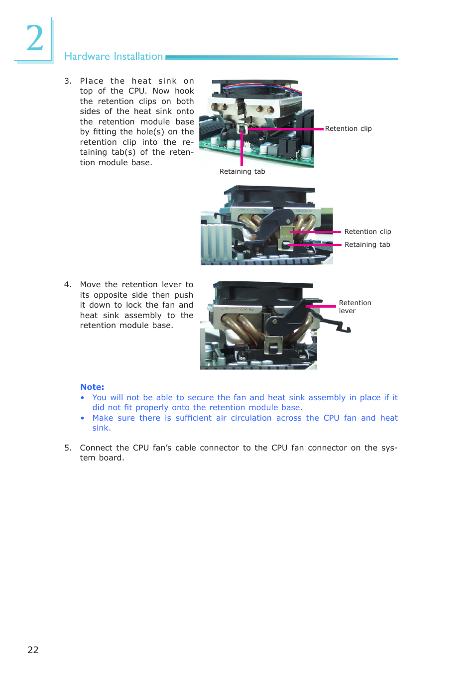 Hardware installation | DFI AM636-B User Manual | Page 22 / 133
