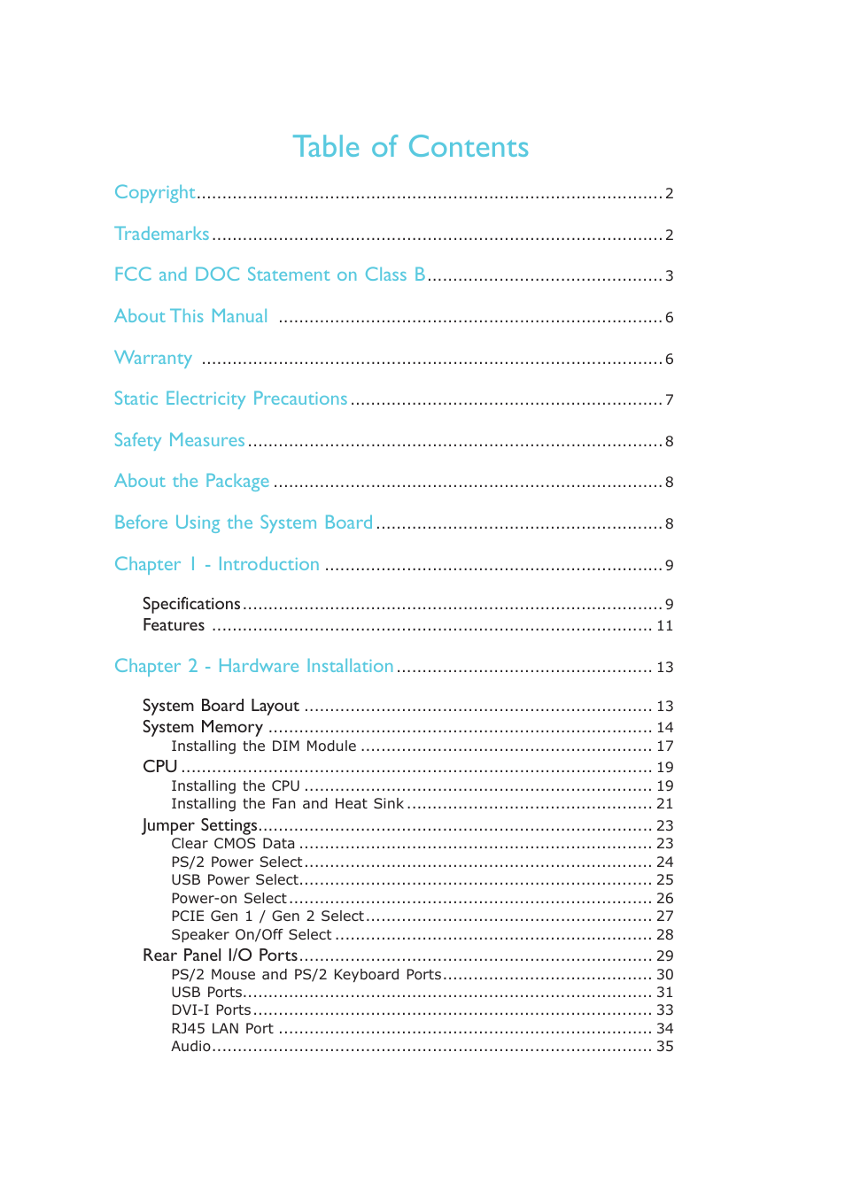 DFI AM636-B User Manual | Page 4 / 133