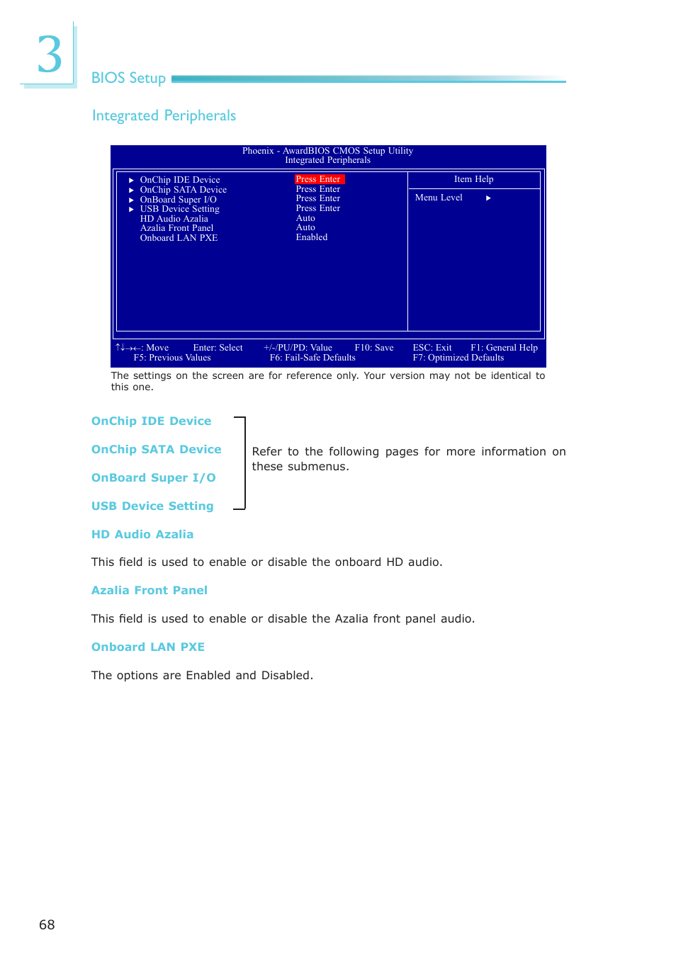 Bios setup, Integrated peripherals | DFI AM636-B User Manual | Page 68 / 133