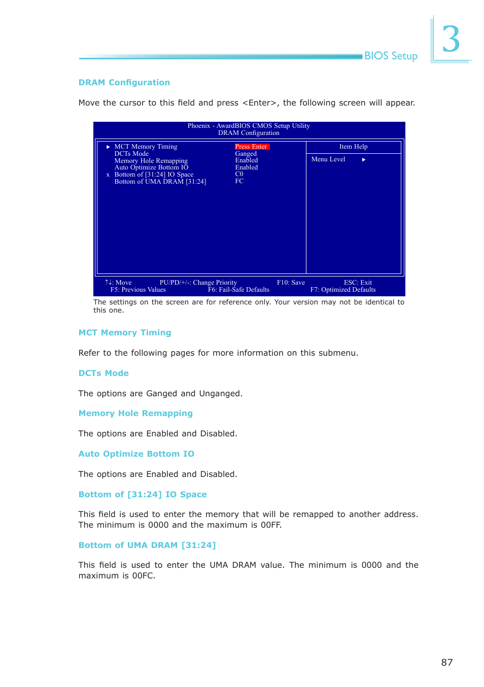 Bios setup | DFI AM636-B User Manual | Page 87 / 133