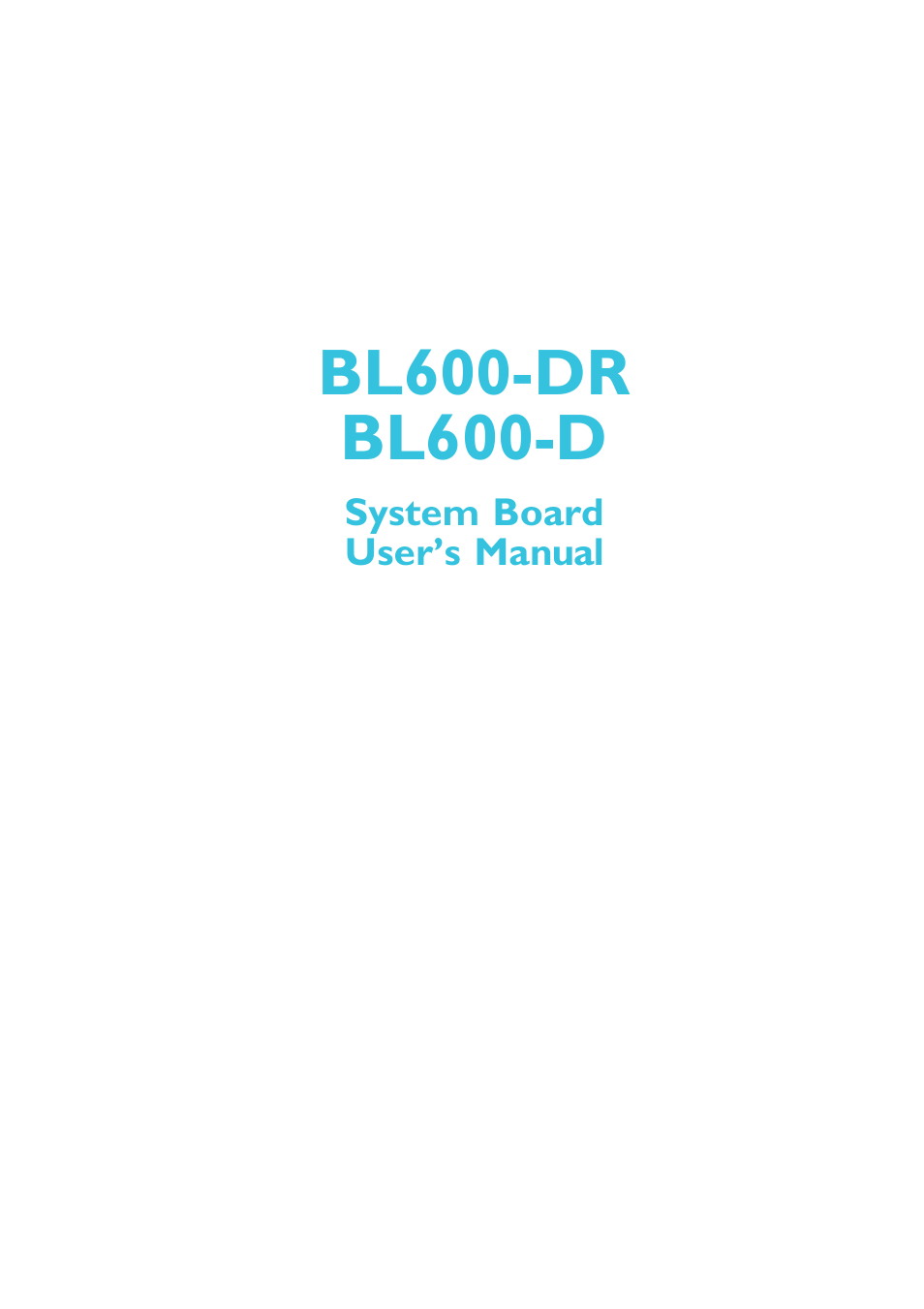 DFI BL600-D User Manual | 149 pages