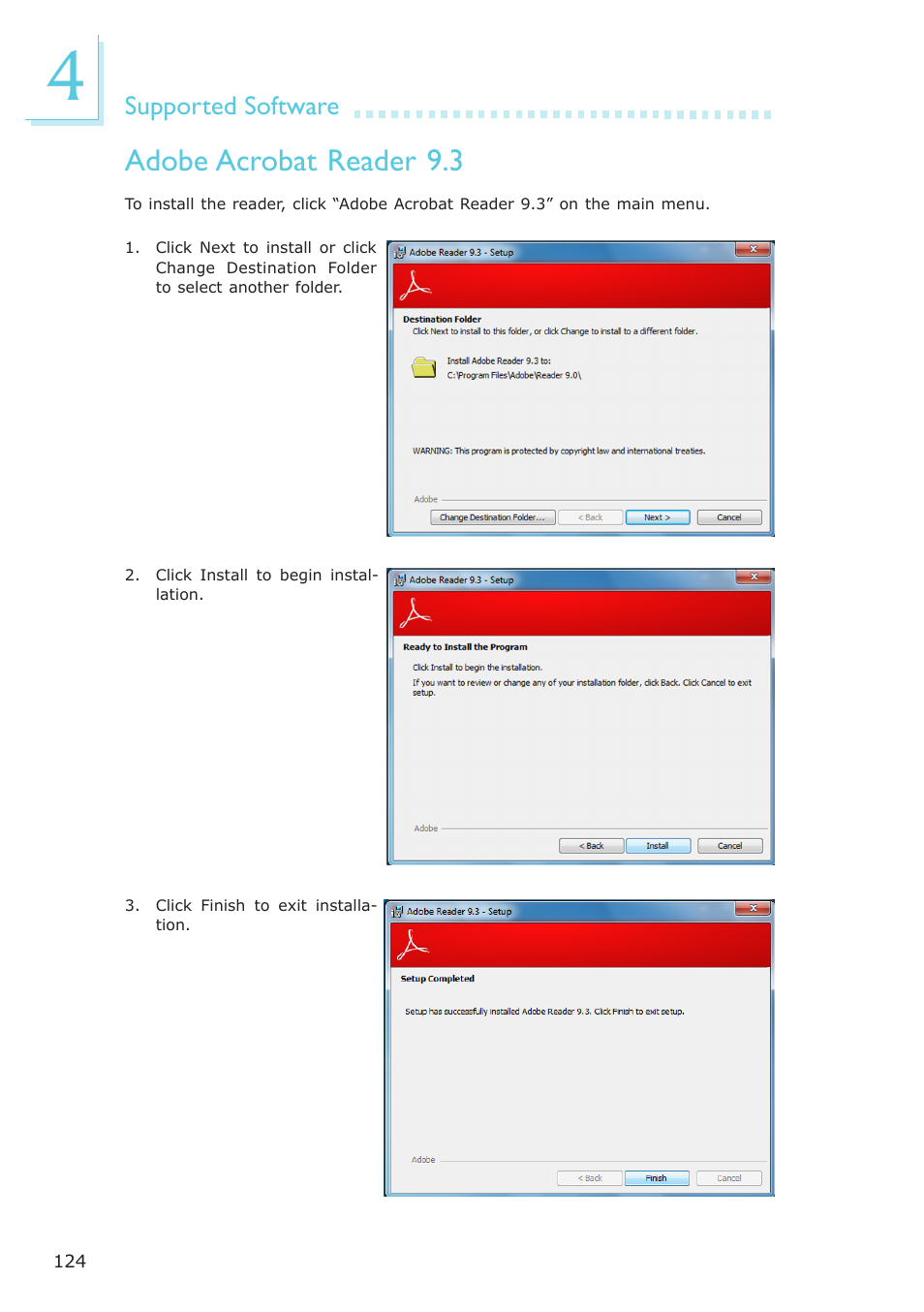Adobe acrobat reader 9.3 | DFI BL600-D User Manual | Page 124 / 149