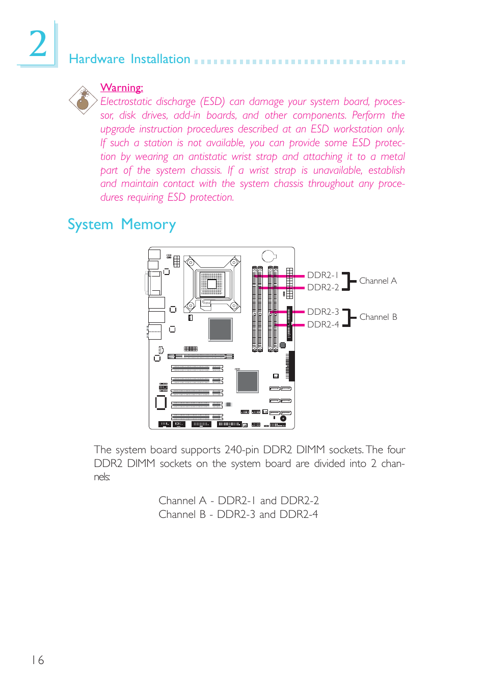 System memory, Hardware installation | DFI BL600-D User Manual | Page 16 / 149