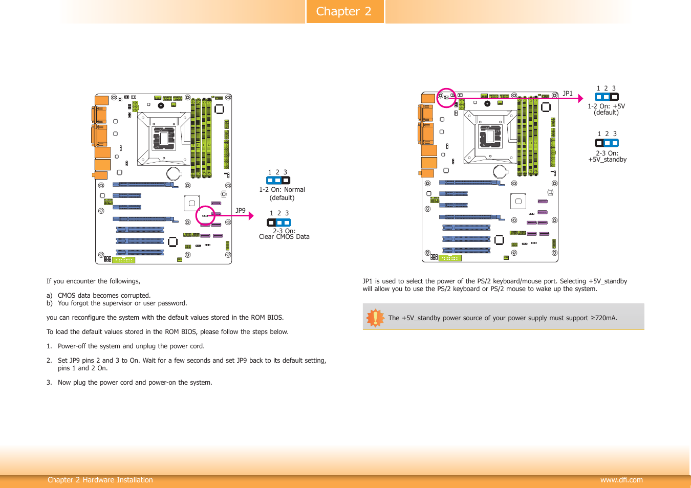 Jumper settings, Chapter 2 jumper settings | DFI DL631-C226 User Manual | Page 15 / 101