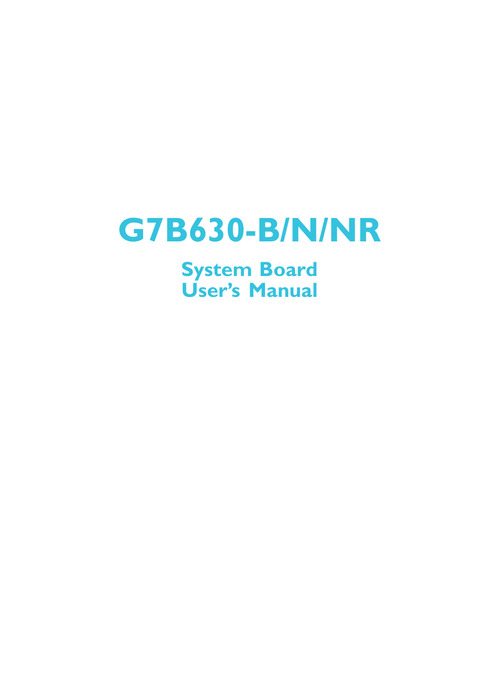 DFI G7B630-B User Manual | 154 pages