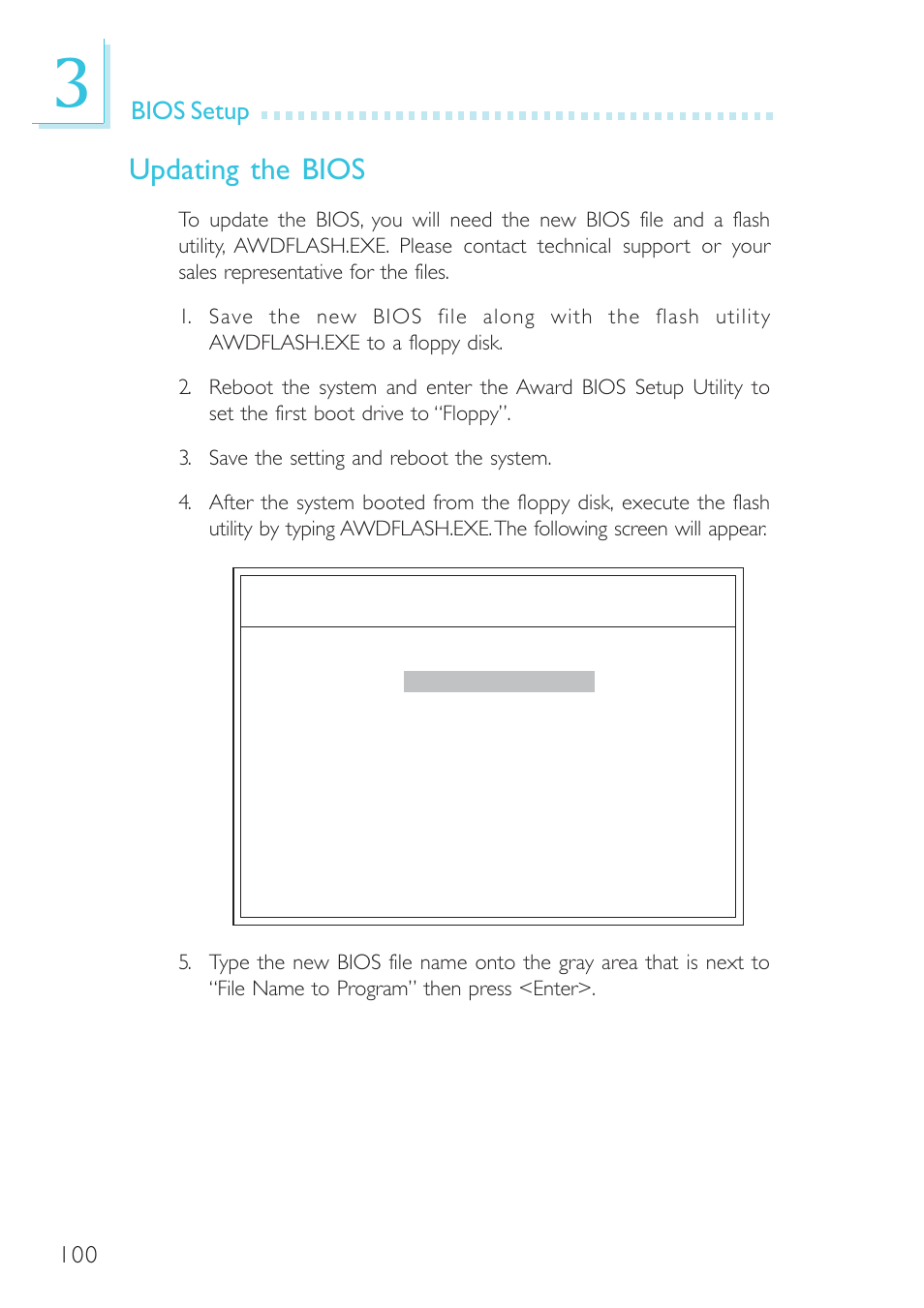 Updating the bios | DFI G7B630-B User Manual | Page 100 / 154