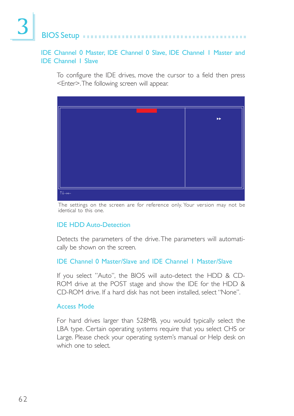 Bios setup | DFI G7B630-B User Manual | Page 62 / 154