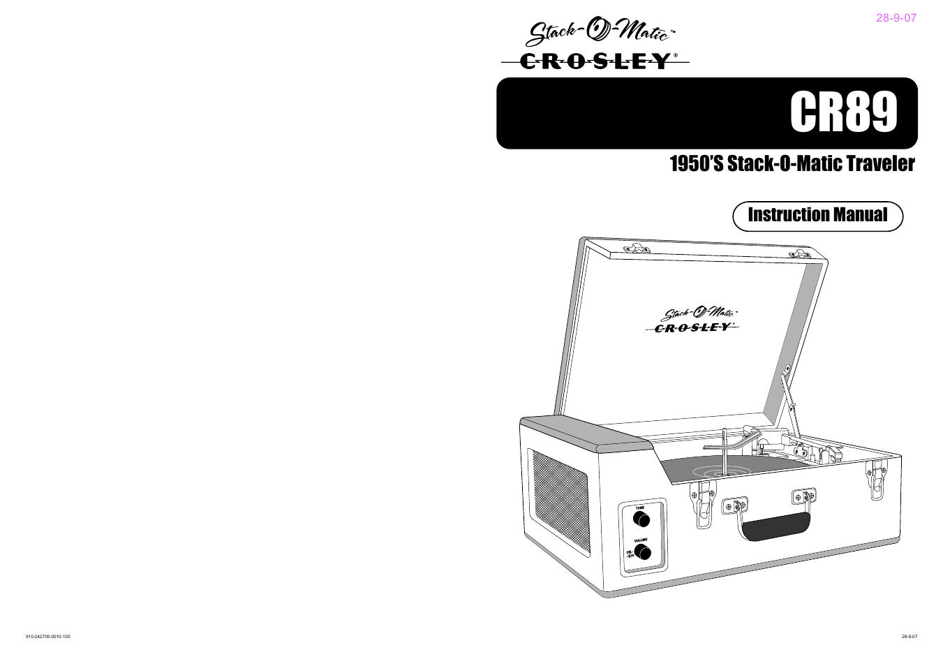 Crosley Radio Crosley Traveler Stack-O-Matic CR89-BT User Manual | 5 pages