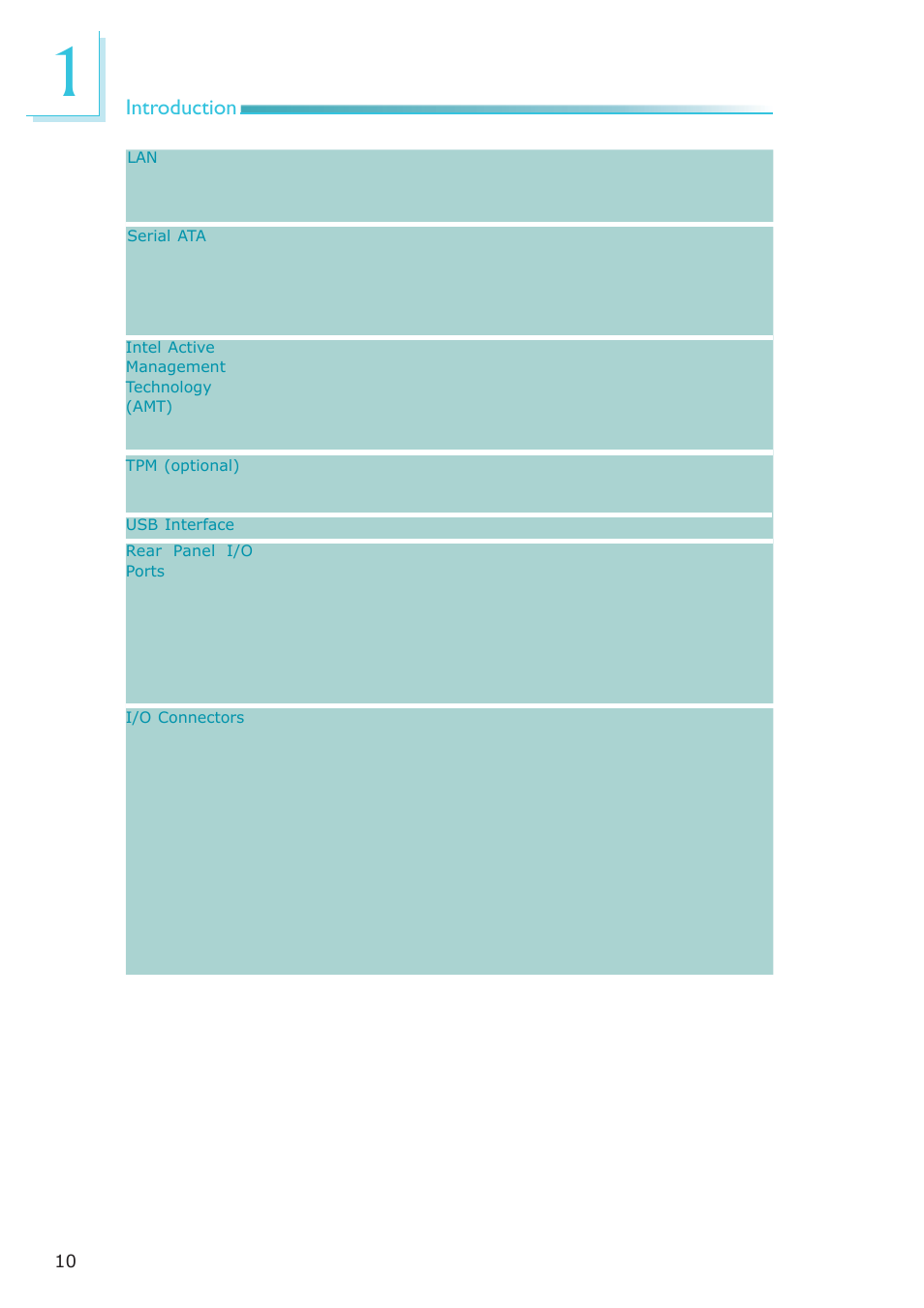 Introduction | DFI MB630-CRM User Manual | Page 10 / 171