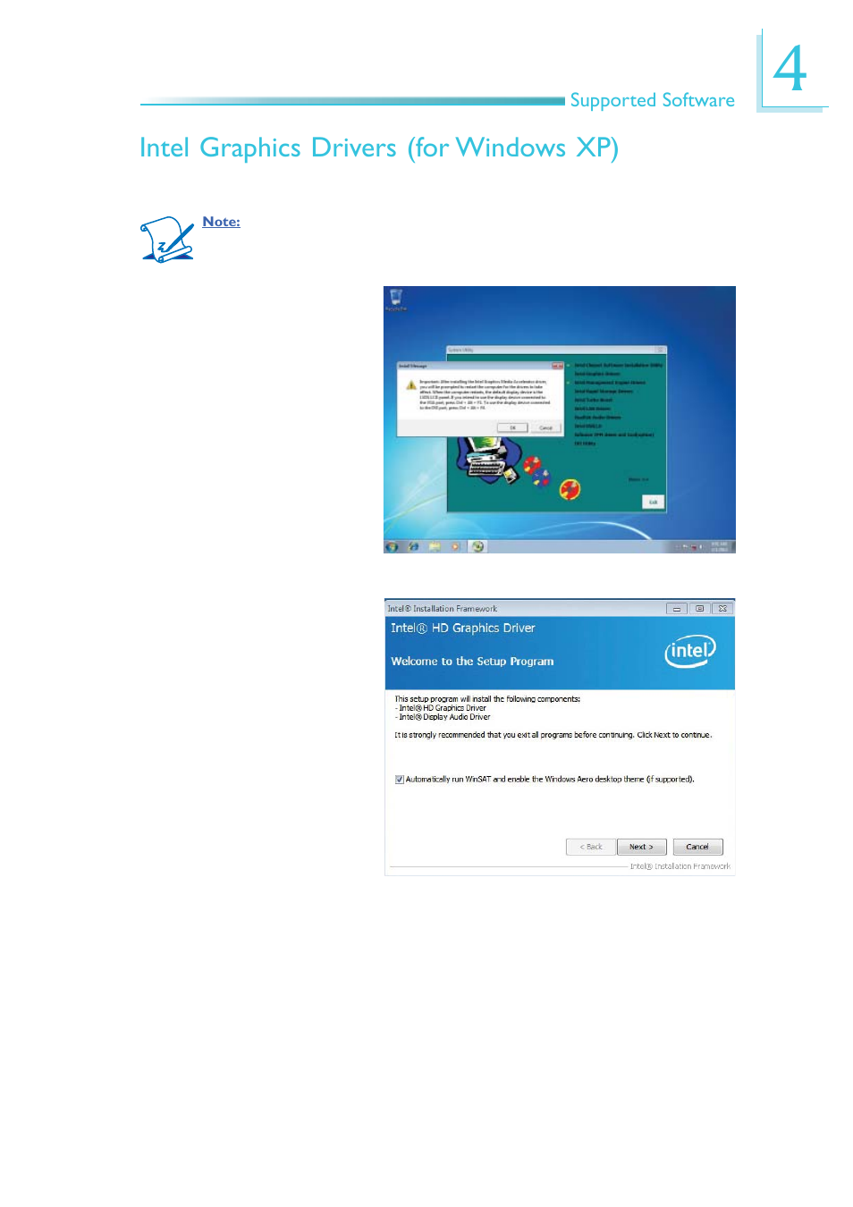Intel graphics drivers (for windows xp) | DFI MB630-CRM User Manual | Page 101 / 171