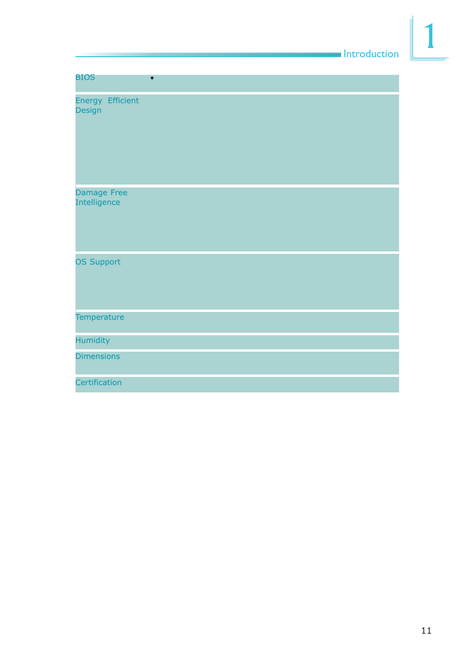 Introduction | DFI MB630-CRM User Manual | Page 11 / 171