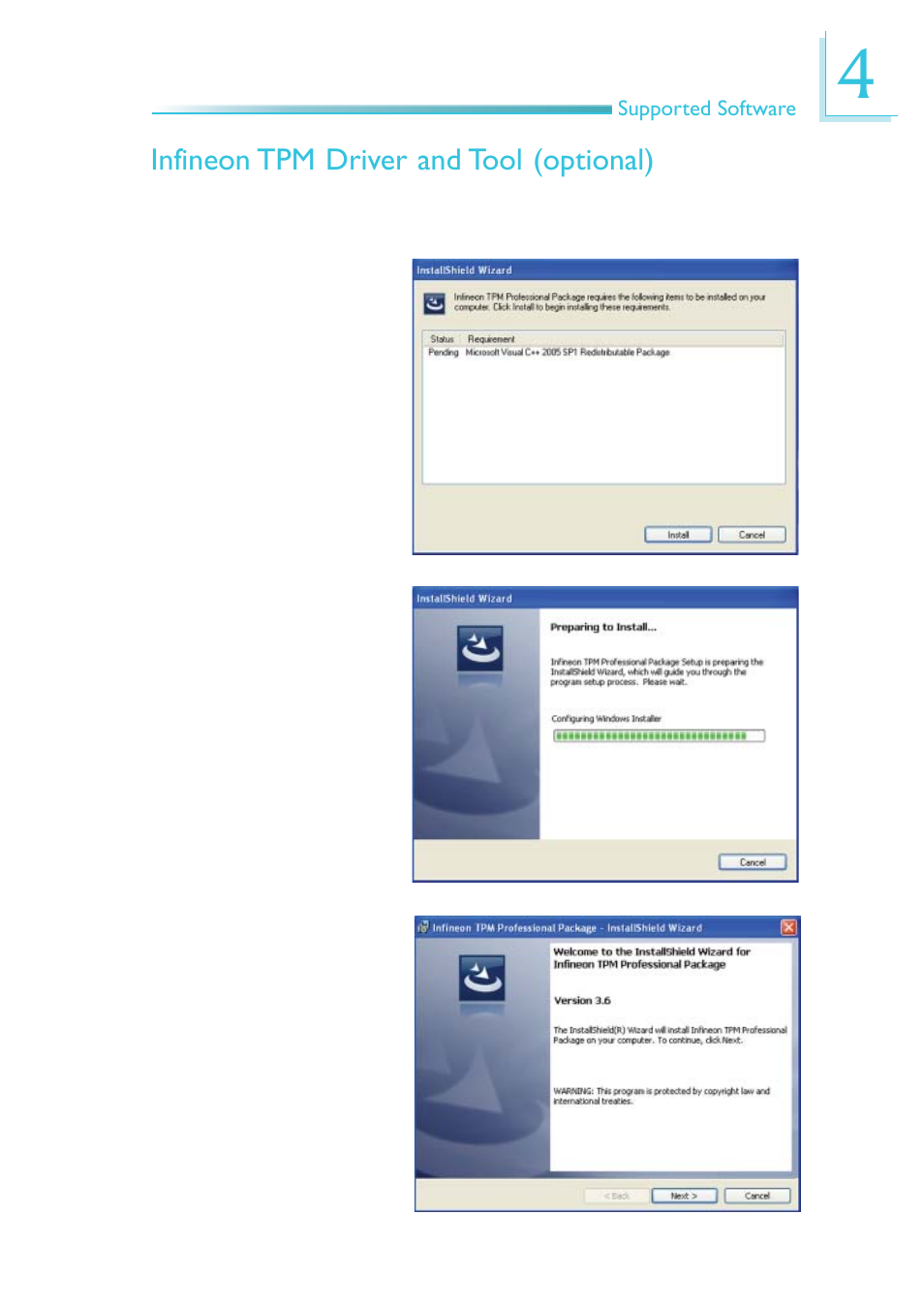 Infineon tpm driver and tool (optional) | DFI MB630-CRM User Manual | Page 115 / 171