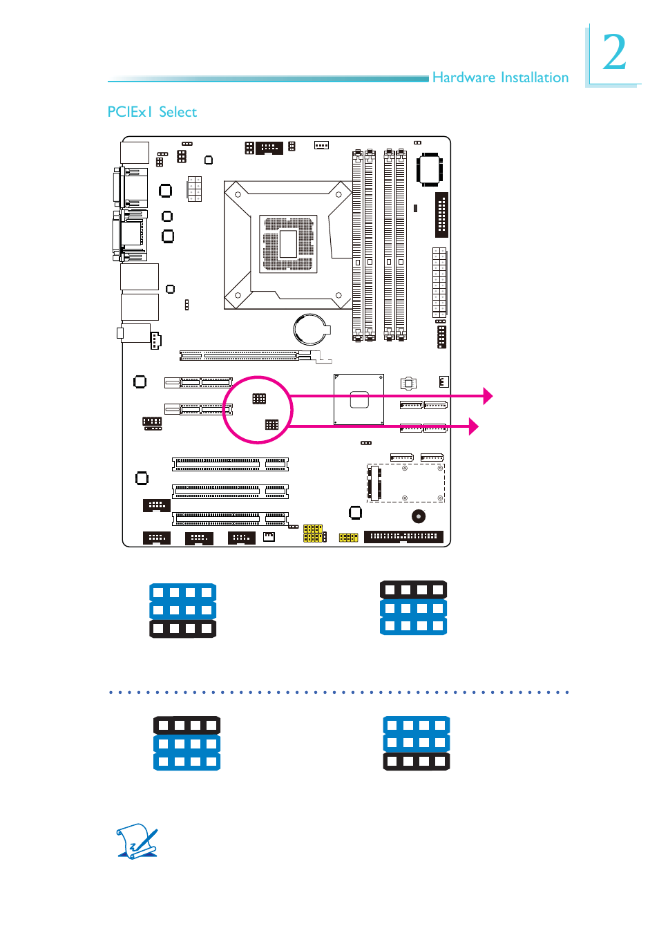 Hardware installation pciex1 select | DFI MB630-CRM User Manual | Page 33 / 171
