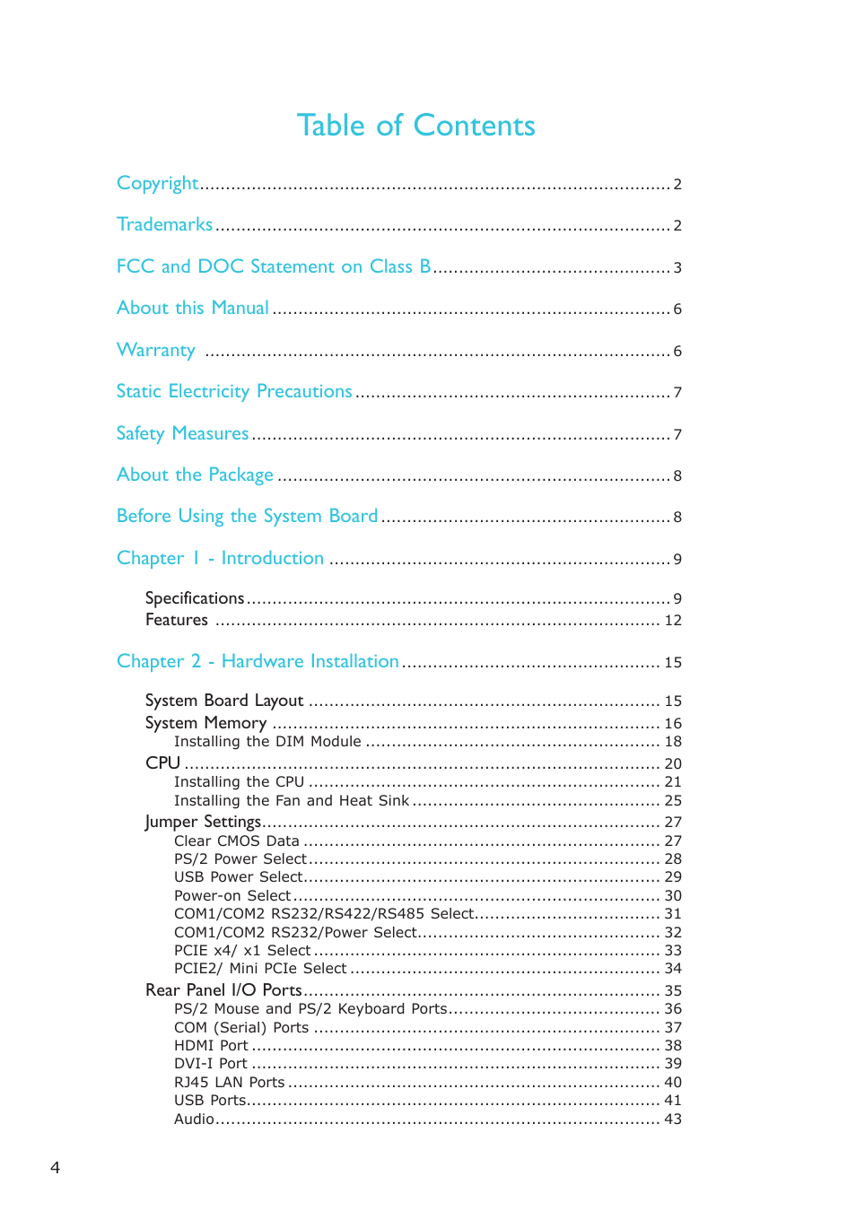 DFI MB630-CRM User Manual | Page 4 / 171