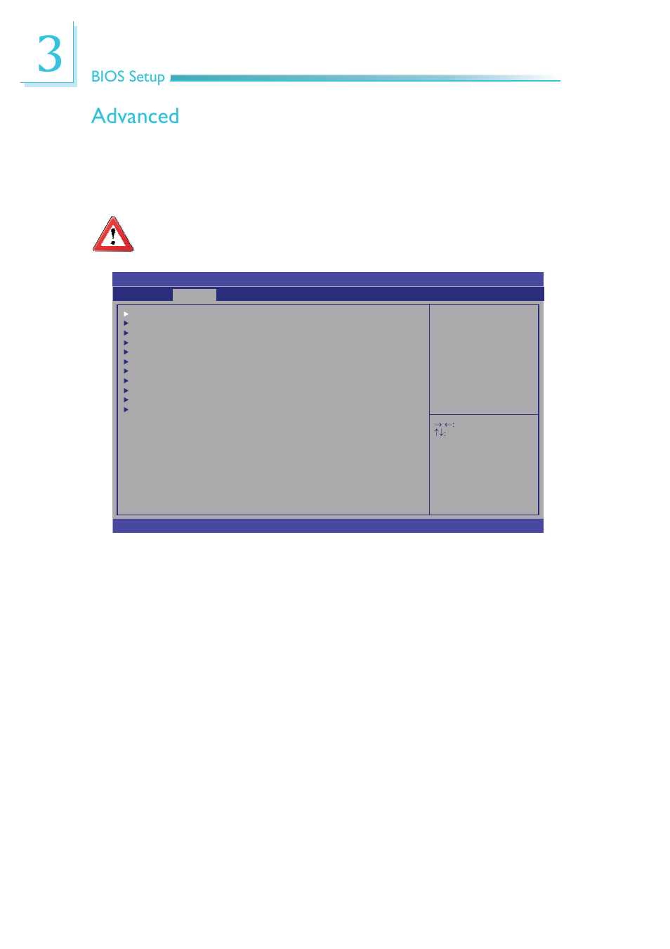 Advanced, Bios setup | DFI MB630-CRM User Manual | Page 60 / 171