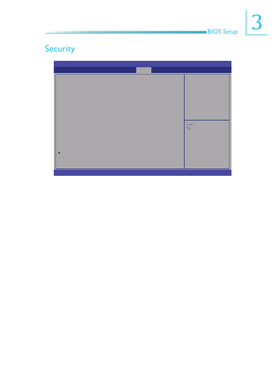 Security, Bios setup | DFI MB630-CRM User Manual | Page 87 / 171