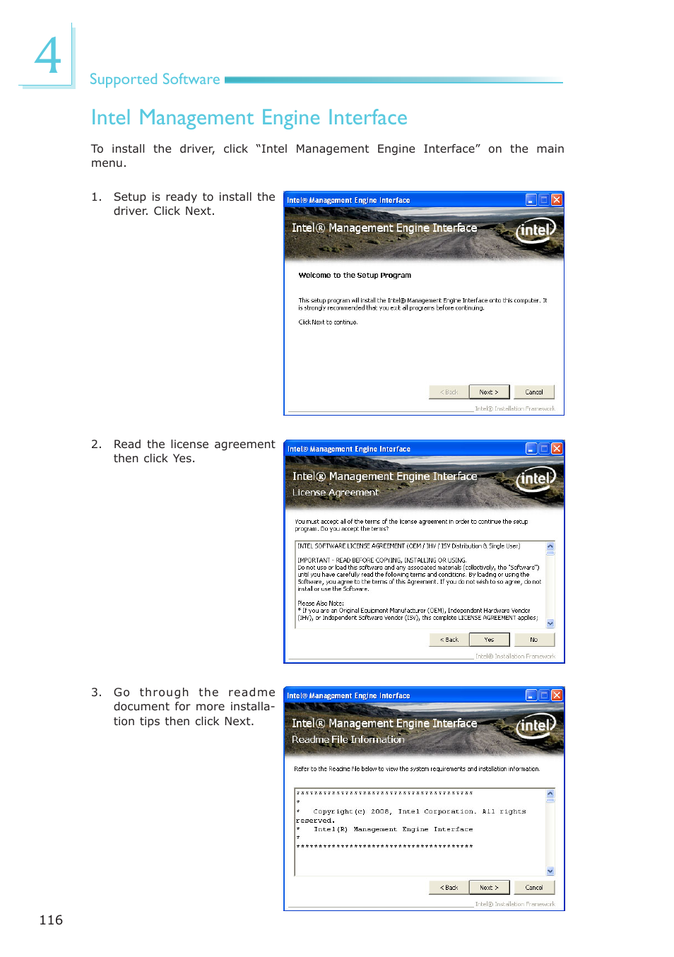 Intel management engine interface | DFI PT631-IPM User Manual | Page 116 / 184