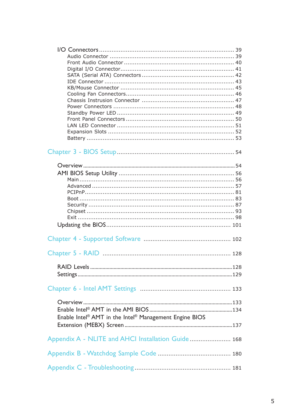 DFI PT631-IPM User Manual | Page 5 / 184