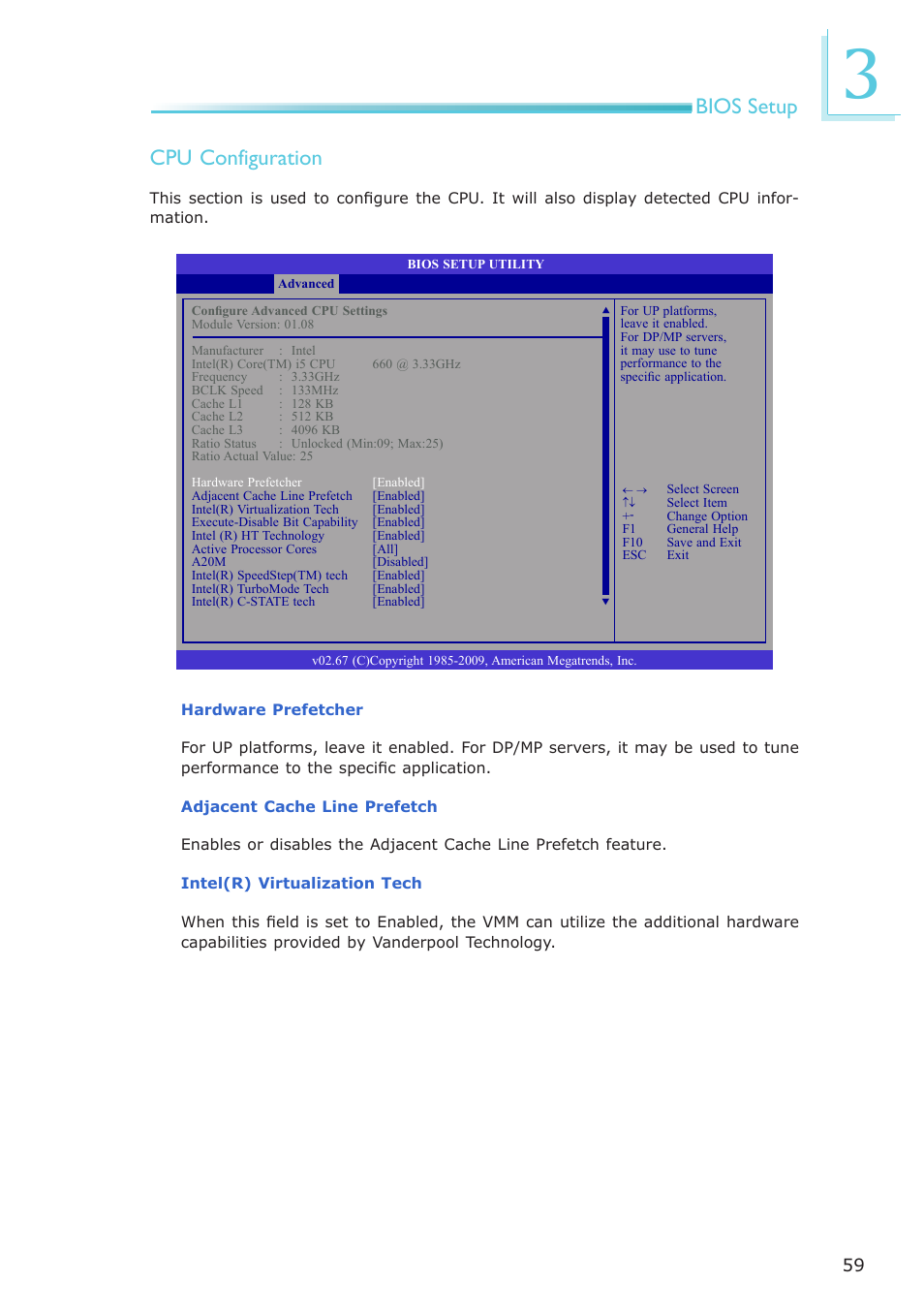 Bios setup cpu configuration | DFI PT631-IPM User Manual | Page 59 / 184